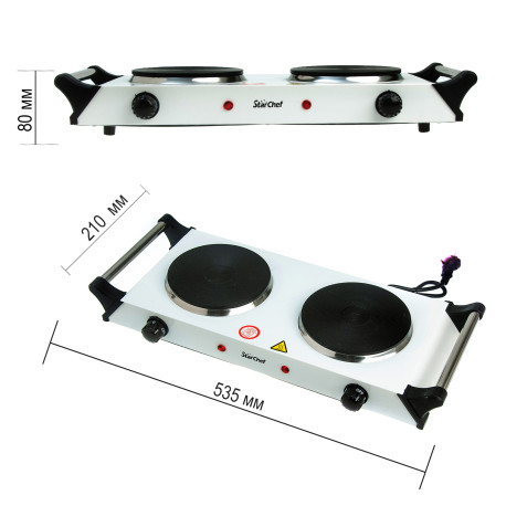 Плита электрическая 1500w, на две конфорки Star Chef St-8200A