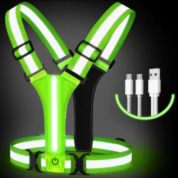 Светоотражающий ремень с зарядкой от USB (Лимон)